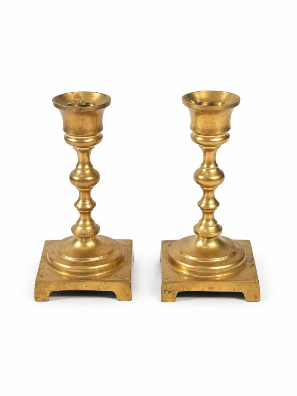 Solid Brass Candlesticks Pair set 2 Vintage Metal Traditional Table Home Decor C